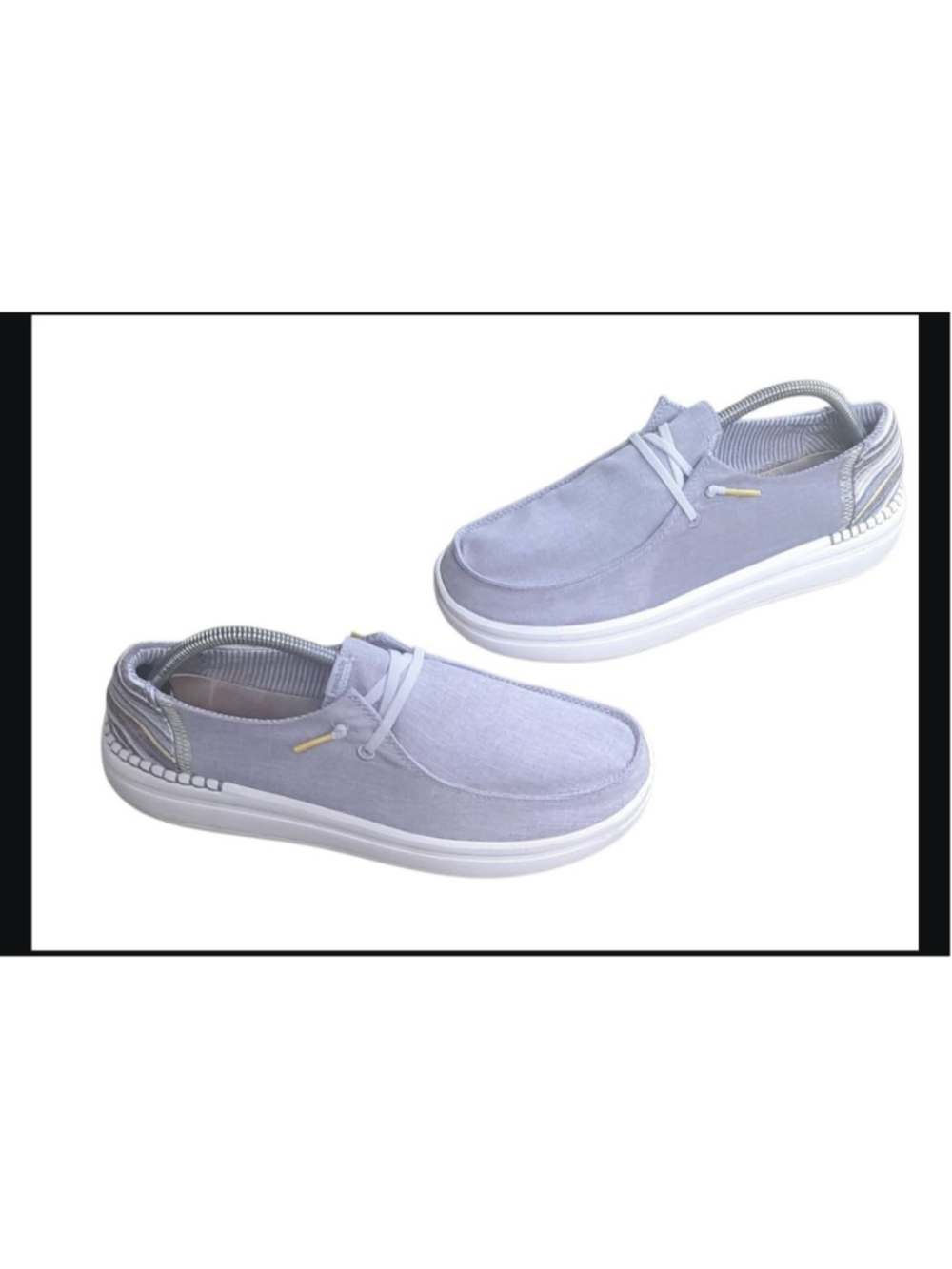 Hey Dude Shoes Womens sz11 Wendy Rise Casual Comfort Platform Moc Sneakers Grey - Picture 2 of 5